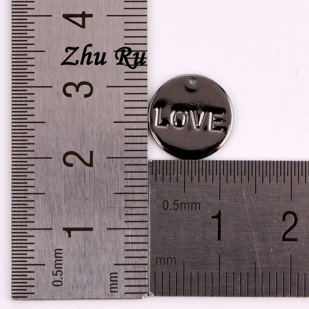 ZHU RU 20 шт./лот 12 мм Модная медная бирка для гравировки букв love Wafer charm ожерелья DIY
