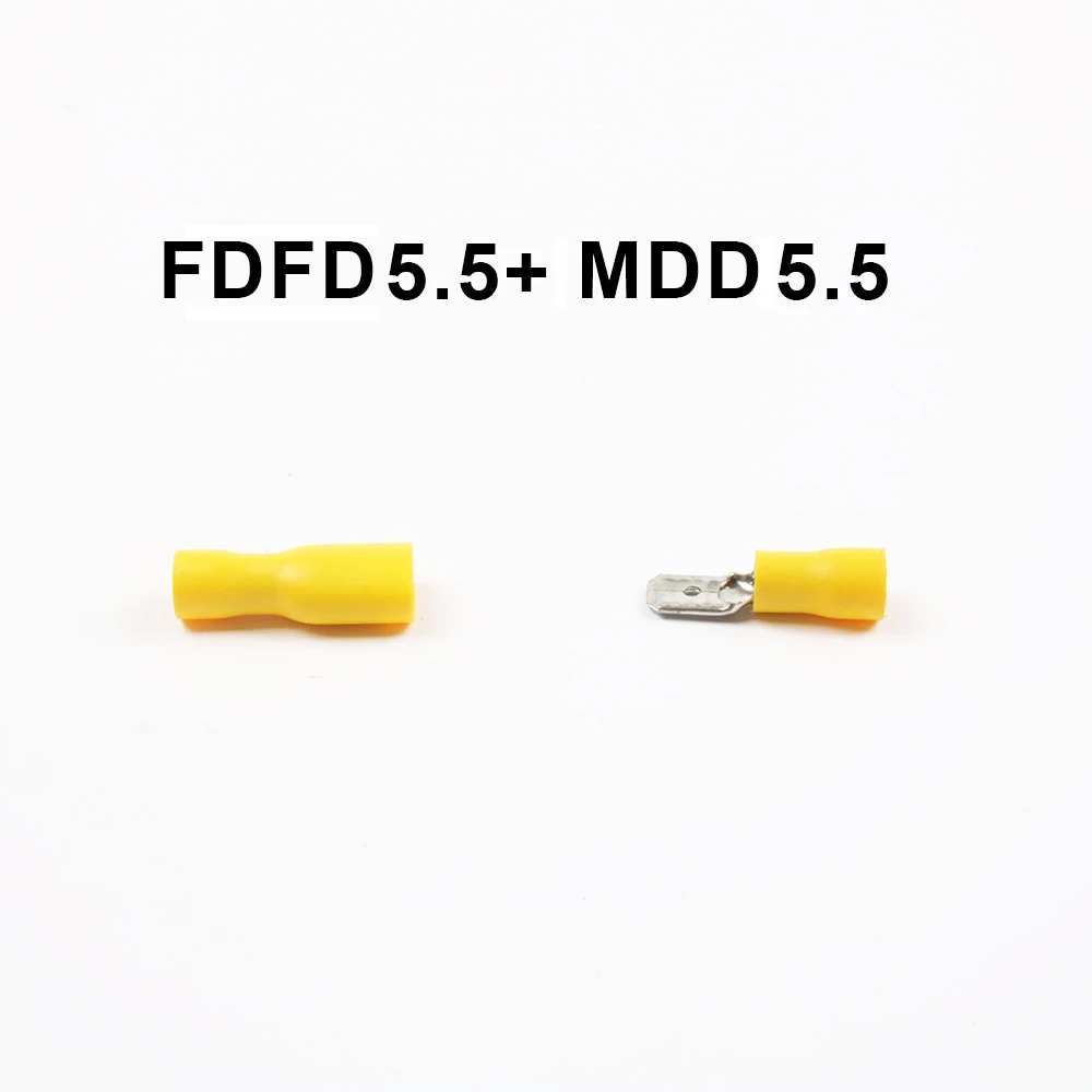 50 пар/компл. 16 10AWG MDD + FDFD 1 25/2/5.5 250 Женский Мужской изолированный Spade Соединительный