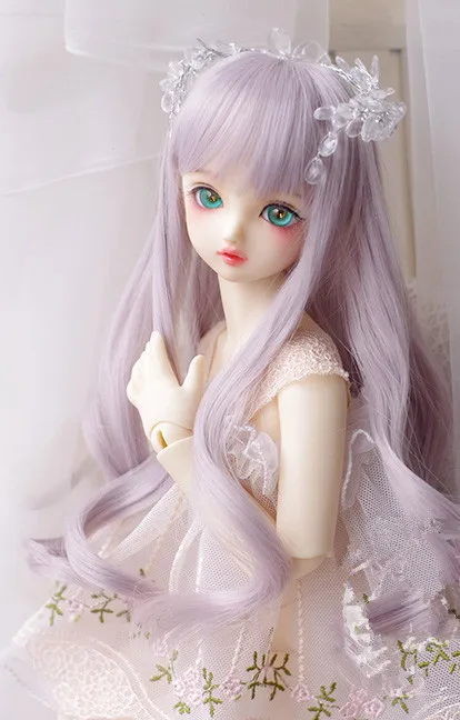 

High temperature wire long curly hair gray purple color available for 1/6 1/4 1/3 BJD SD DD MDD doll accessories