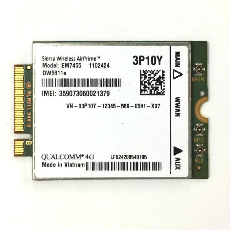 EM7455 DW5811E PN 3P10Y DeII version Sierra Wireless FDD/TDD LTE CAT6 для E7270 E7470 E7370 E5570 E5470|sierra wireless|fdd lte |