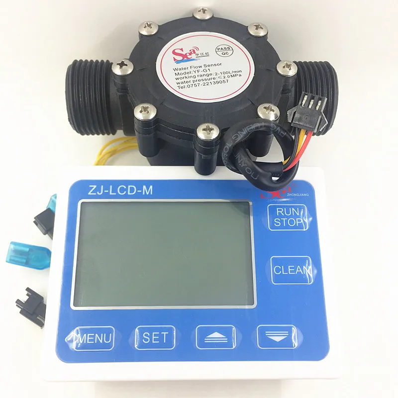 

Water FuelFlow Meter Sensor Hall Heater Water Flowmeter Counter Indicator Pipe DN25 G1 Flow Range 2-100L/min+ LCD Dispaly Screen