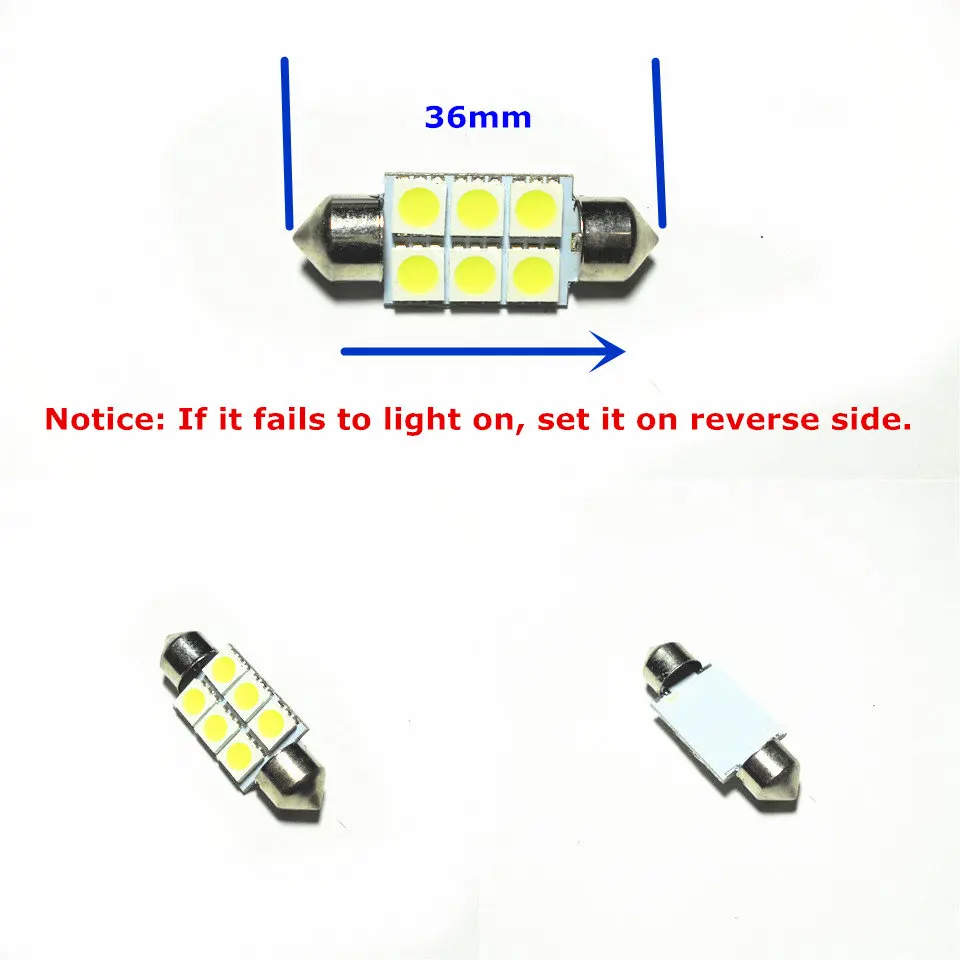 12 В светодиодсветодиодный автомобильная лампа с двойной иглой белого цвета (2*3*5050