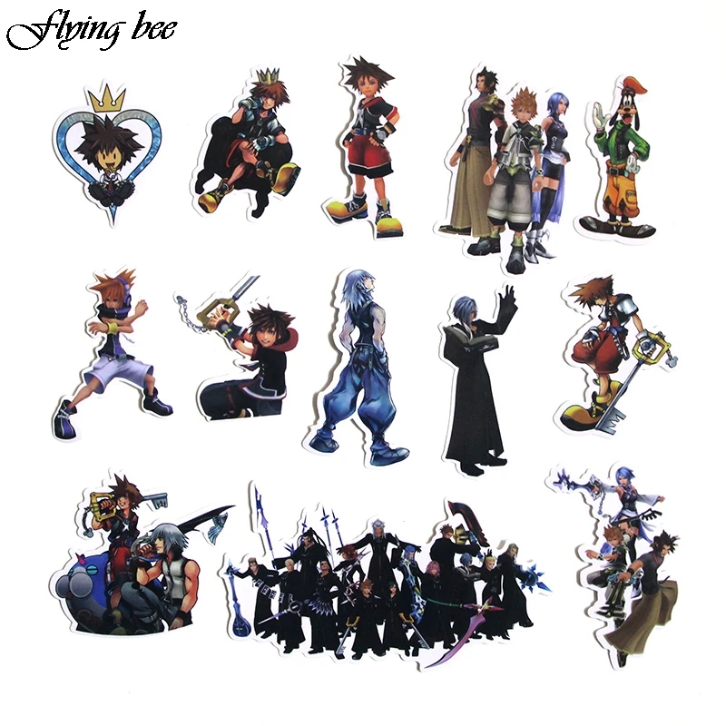 Flyingbee 50 шт. Kingdom Hearts водонепроницаемый стикер s детская игрушка наклейка для DIY багажа ноутбук настенный автомобиль украшение телефона X0038
