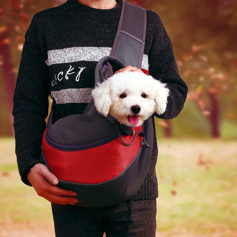 Pet Puppy Carrier Outdoor Travel Handbag Single Shoulder Bag Sling Mesh Comfort Tote Dog Cat Pouch Bags | Багаж и сумки