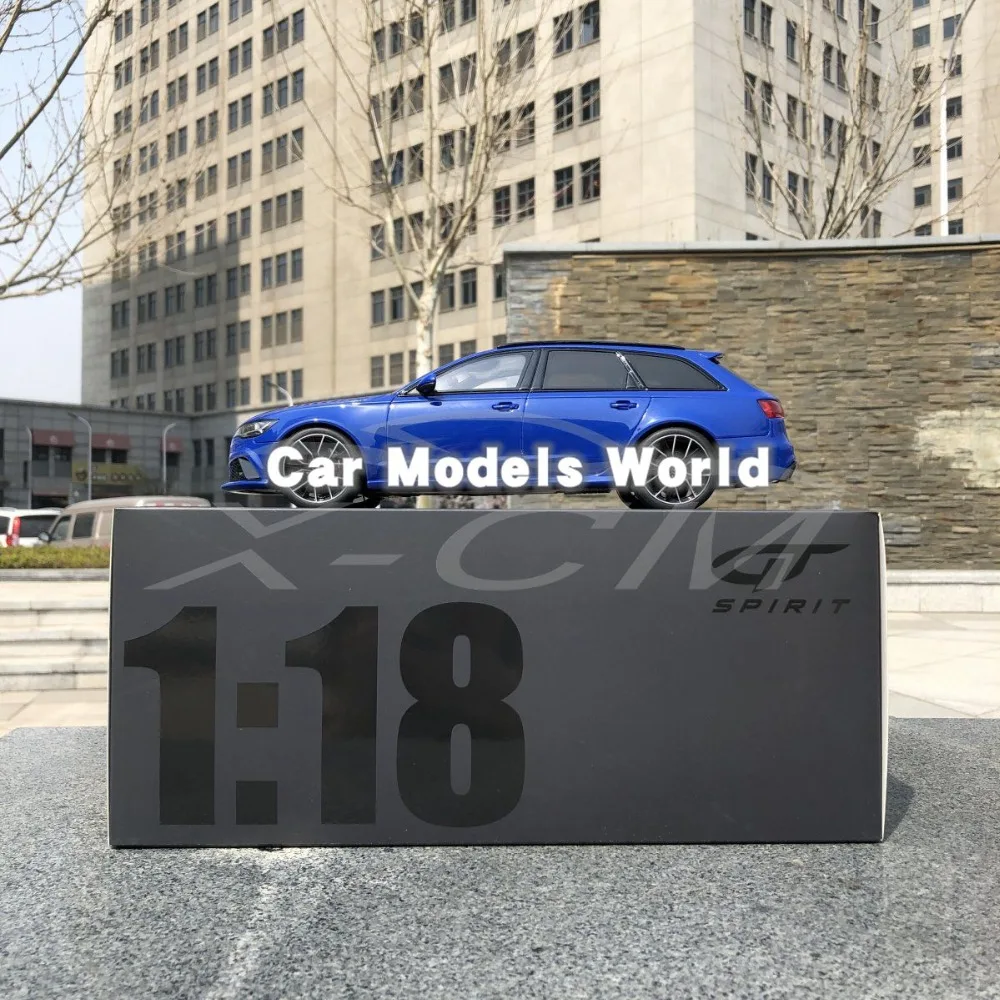 Полимерная модель автомобиля для GT Spirit RS6 (C7) Nogaro Edition (синий) 1:18 GT719 + маленький
