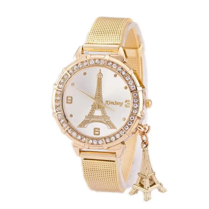 Женские винтажные часы браслет кварцевые из искусственной кожи с цветком и