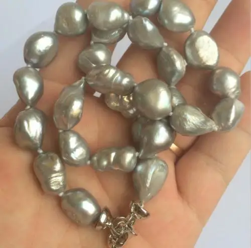 shipping New Woman Fashion 10-16mm South Sea Gray Baroque Pearl Beads Necklace 18&quot | Украшения и аксессуары