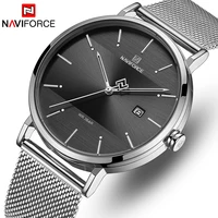 men watch top brand naviforce stainless steel mesh quartz men%e2%80%99s watches waterproof date business wristwatch relogio masculino