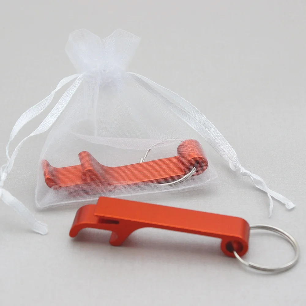 Orange With Bags 60 шт. Персонализированные Свадебные Выгравированные открывалки для бутылок Брелоки Брелок с органзы сумки на день рождения сувениры вечерние подарки - Цвет: Orange With Bags