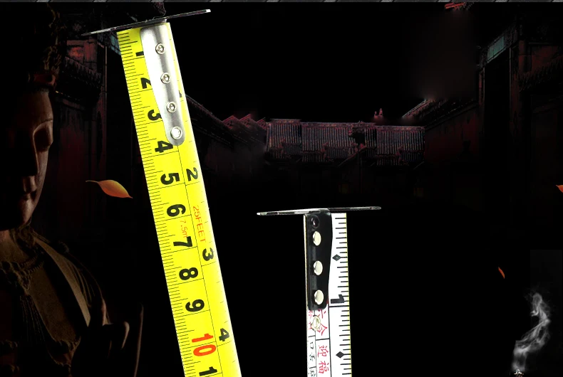 LAOA измерительная стальная лента 5 м/7,5 м Рулетка РЕСЛИНГ Европейский китайский стиль фэншуй Высокая точность двойные весы с резиновым покрытием