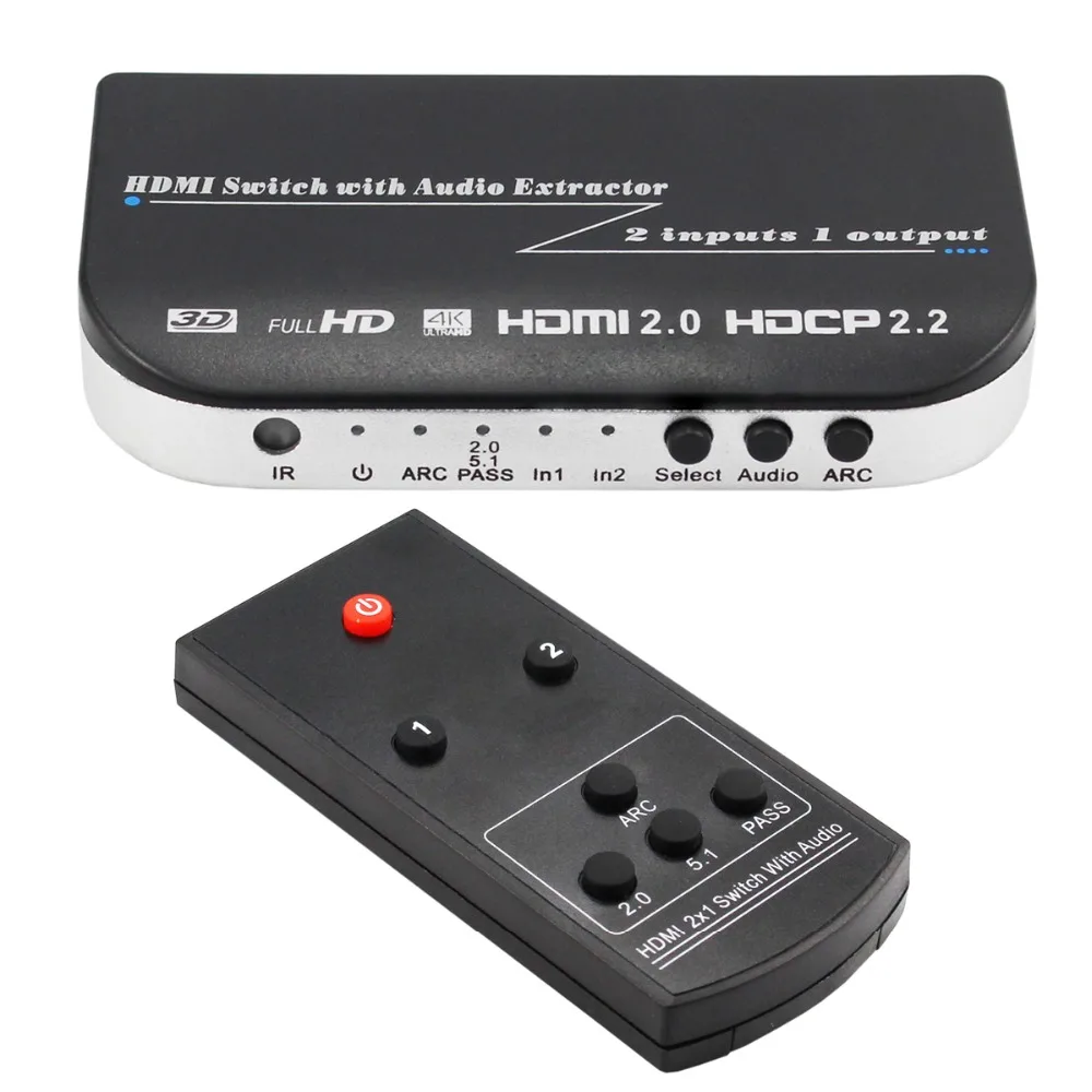 Ультра HD 2 в 1 переключатель 2x1 HDMI и аудио преобразователь коробка PCM 3 5 ММ