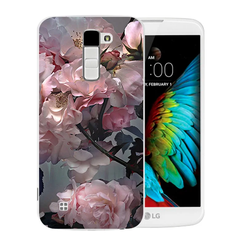 Для LG K10 LTE K420N K430 K430ds F670 Мягкий ТПУ чехол для телефона с цветущим узором задняя