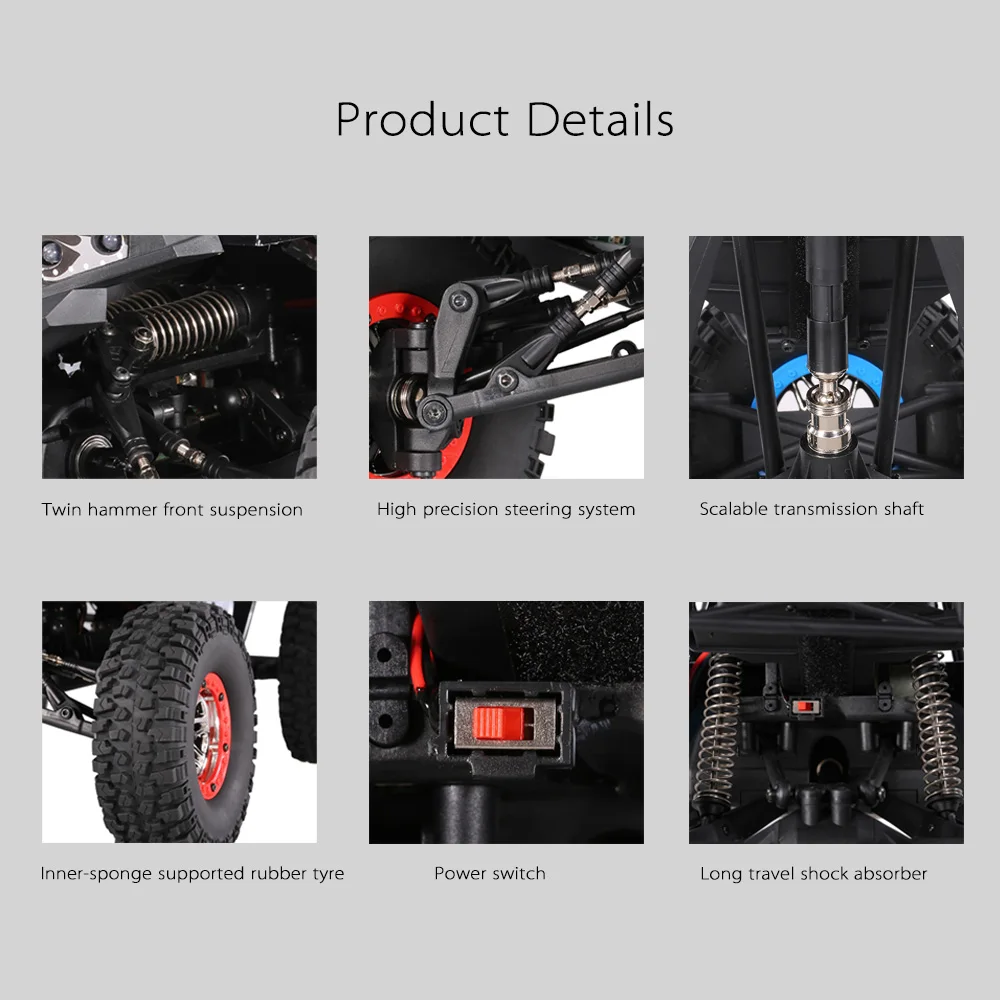 WLtoys 10428-B2 1/10 RC Автомобиль 2,4G 4WD 50 км/ч Рок Гусеничный внедорожный Багги пустыня Baja RC автомобиль RTR игрушки для детей