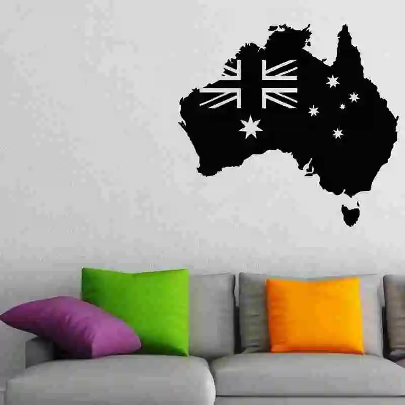 

Australia Map Sticker Decal Muurstickers Posters Vinyl Wall Decals Pegatina Quadro Parede Decor Mural Australia Map Sticker