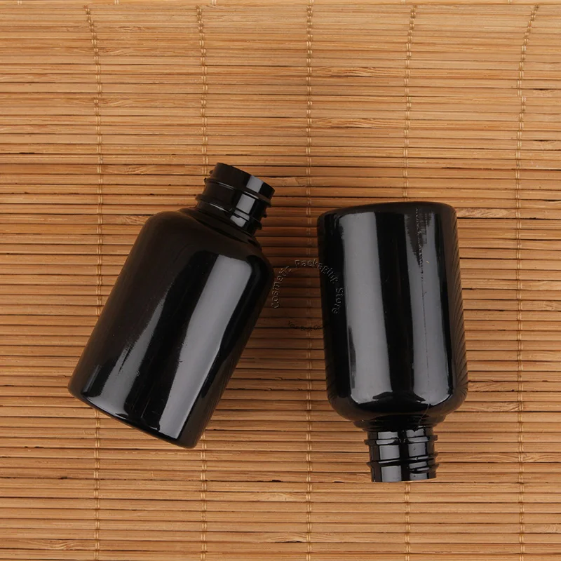 30 шт./лот Promotion 50 мл черная пластмассовая Бутылка для жидкости контейнер женской