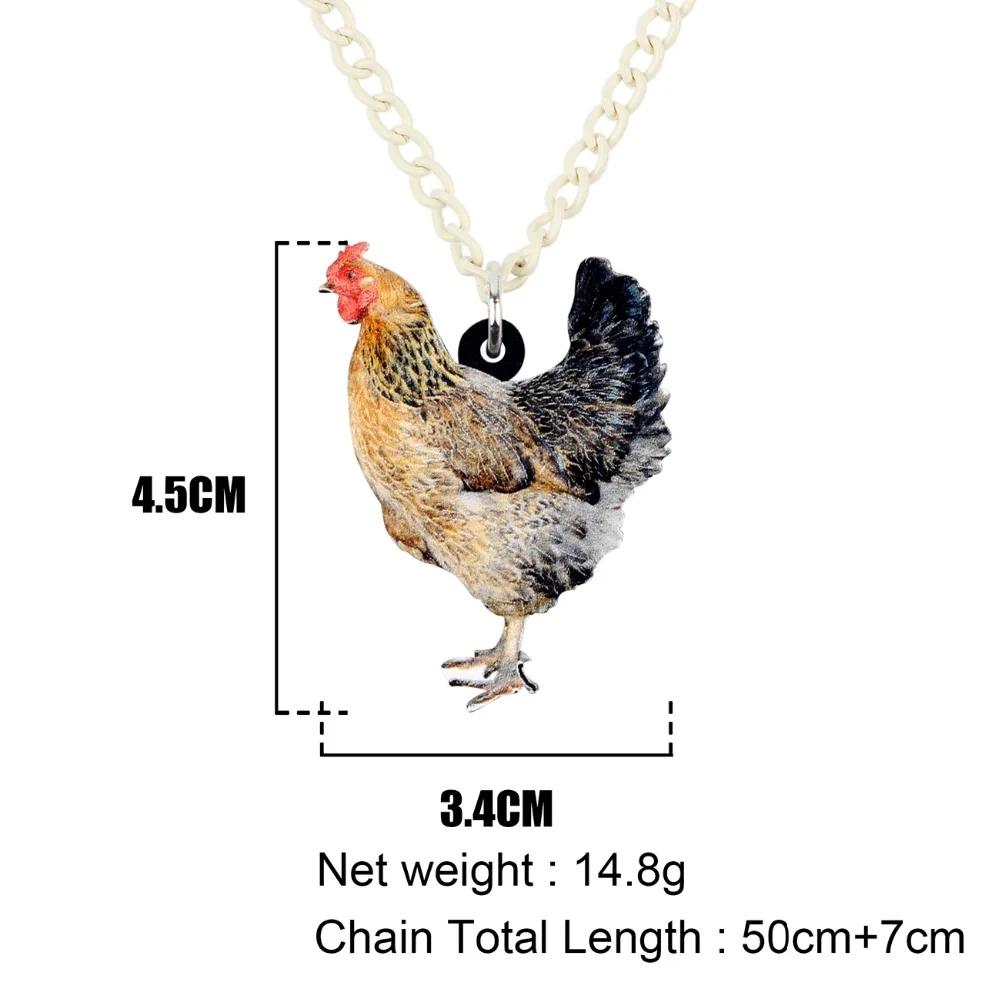 Оригинальное акриловое куриное ожерелье WEVENI с кулоном цепочка-чокер модное