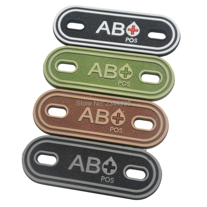 Тип крови ПВХ патч светящийся резиновый шнурок патчи Военная Тактическая