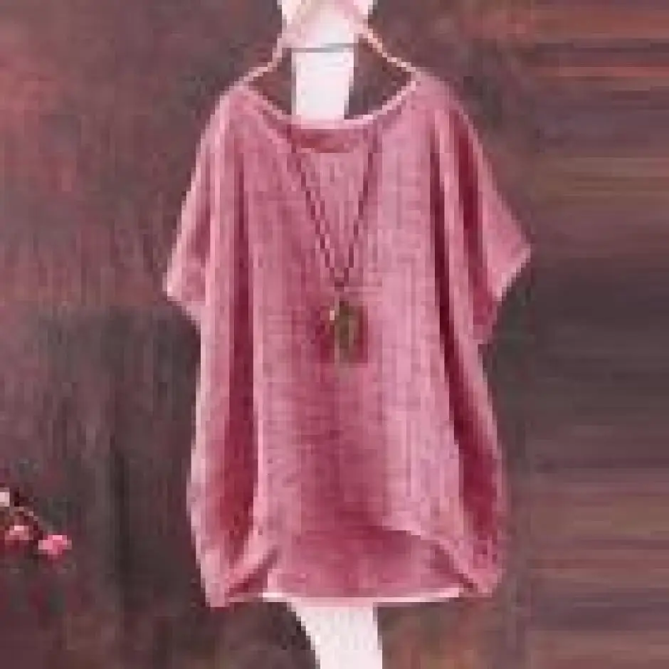 Red Летняя женская рубашка туника шифоновая блузка женские топы Blusas Ретро клетчатые рубашки Camisa Femnininas мешковатая Повседневная винтажная блуза - Цвет: Red