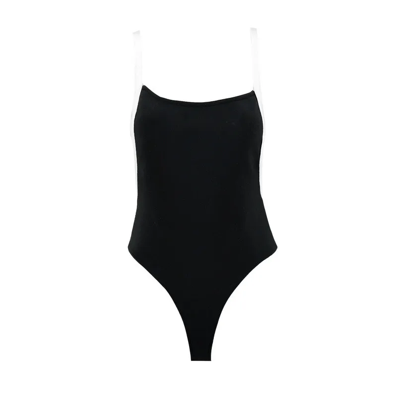 Black Sexy Women Bikini Sleeveless Cut Out High Hip Bodycon Bandage Bodysuit Summer