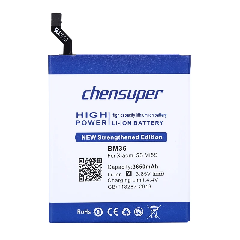 100% Оригинальная батарея chensuper 3650mAh BM36 для Xiaomi 5S Mi5S|Аккумуляторы мобильных