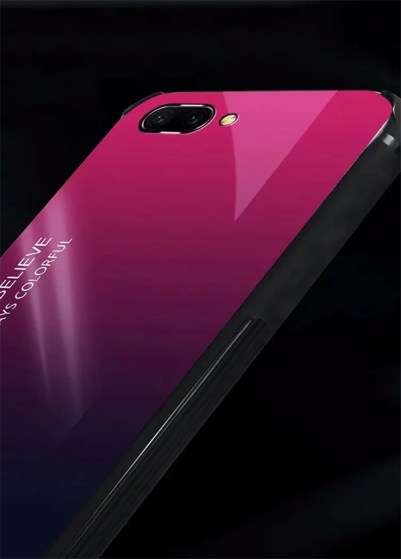 Градиентный стеклянный чехол для huawei Honor 10 Note 10 8X 8C 8A силиконовый защитный бампер для Honor 10 Lite mate 9 10 20 Pro Чехол
