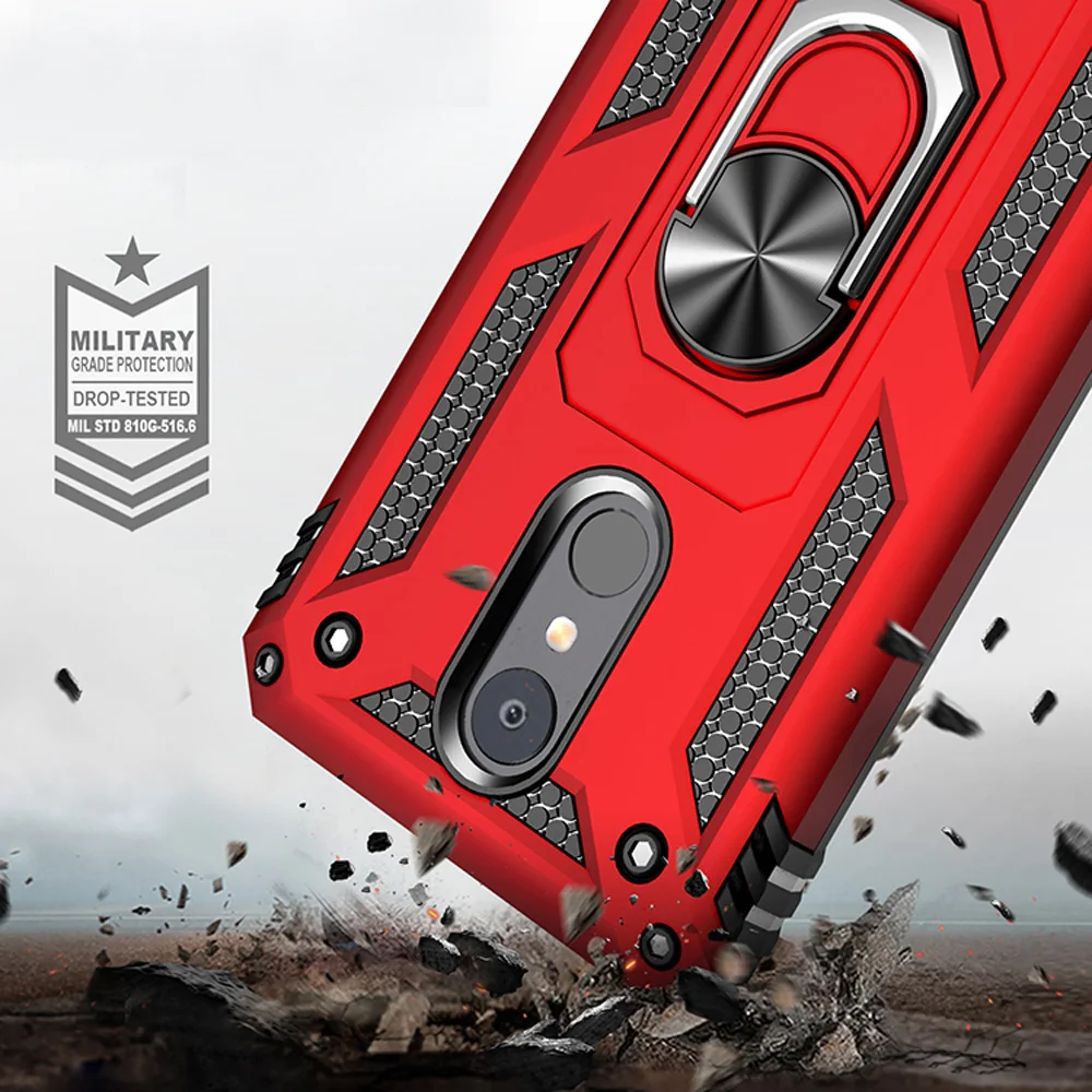 Для LG Aristo 2/3 чехол двухслойный военный бронированный Чехол подставка с магнитным