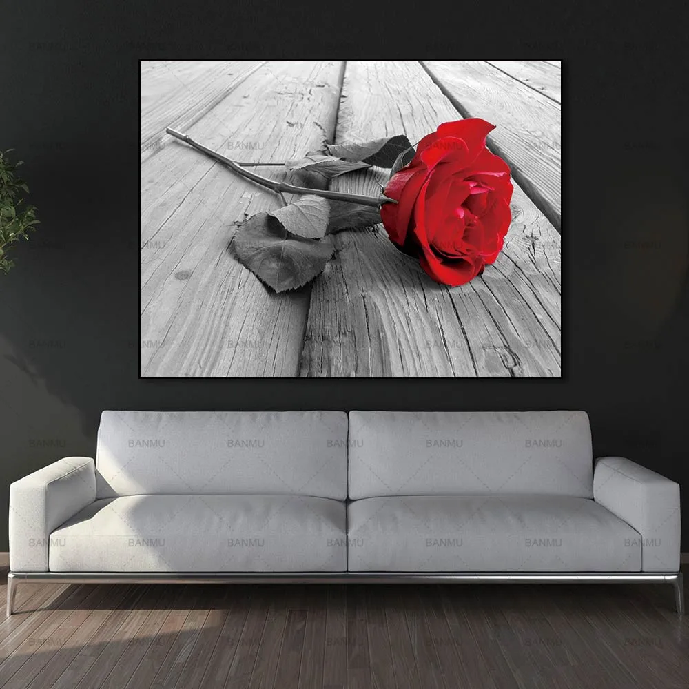 

Wall Art Pictures Canvas Painting home decor prints beautiful rose on canvas Wall poster decoration for living room no frame