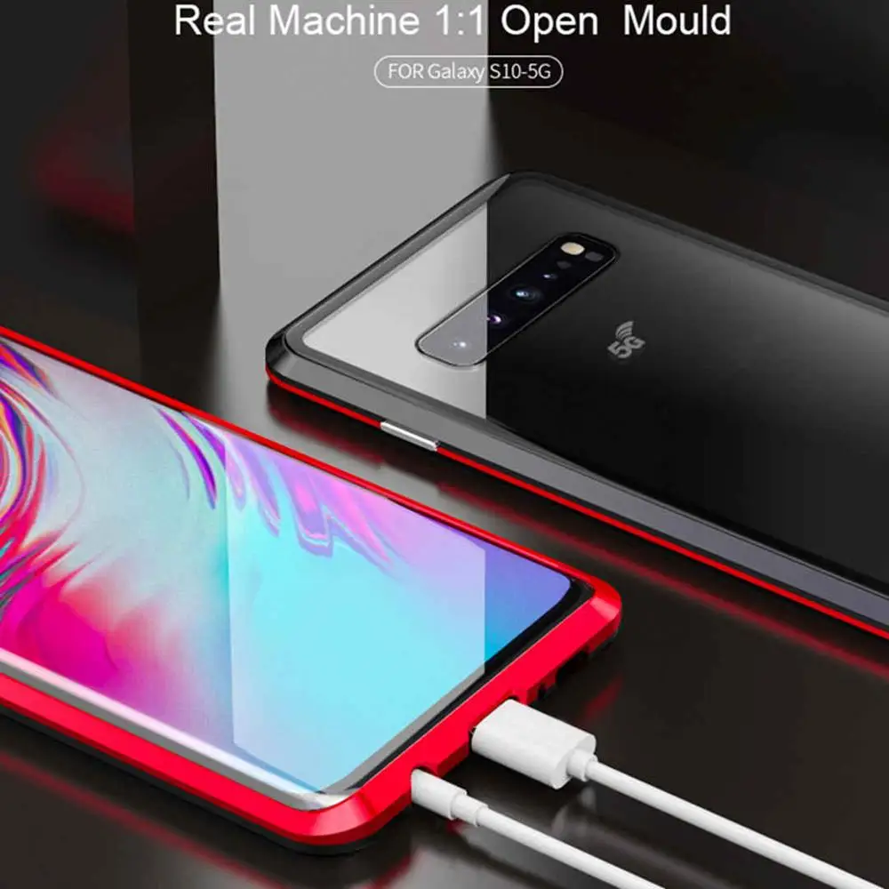 Магнитный чехол для телефона samsung Galaxy S10 S10E S9 S8 плюс Note9 360 Полное покрытие спереди