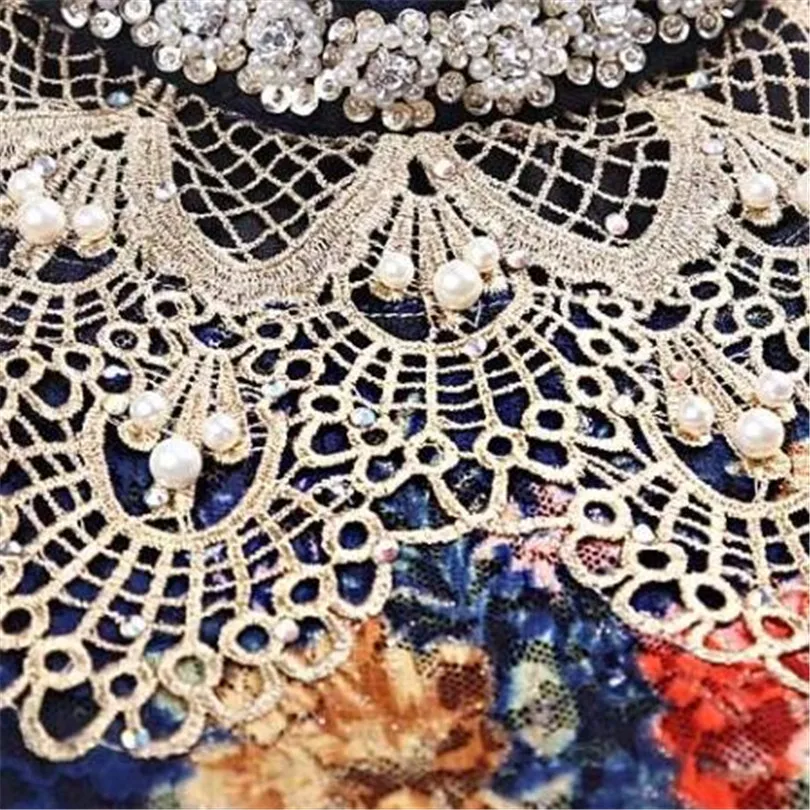 

YRRETY Women Pearl Blouses Ruffles Lace Collar Blouse Fashion Blusas Femininas Blouses Hollow Shirts Crochet Embroidered Shirt