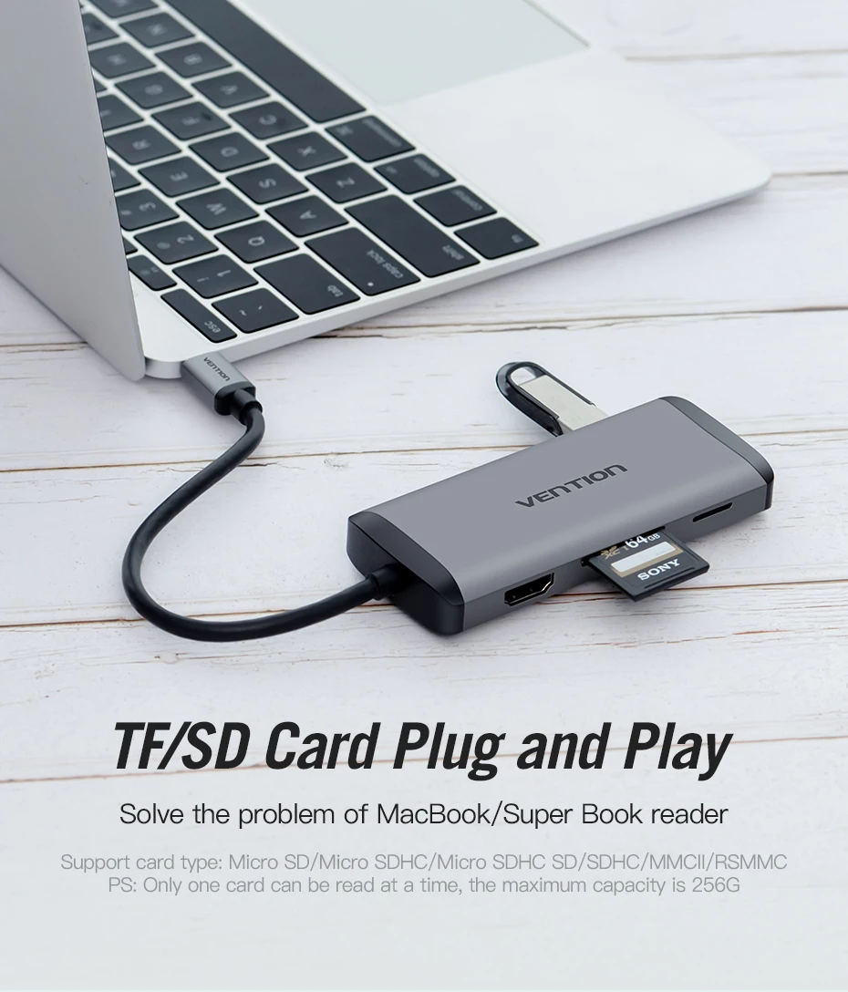 Vention usb-хаб type C-HDMI USB 3,0 концентратор Thunderbolt 3 адаптер для MacBook samsung S10 huawei mate 20 P30 Pro Apple USB-C HUB