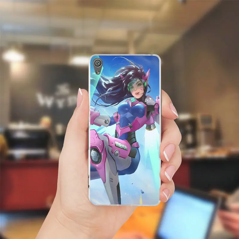 Работа Dva Overwatchs игры мягкий силиконовый чехол для телефона sony Xperia Z Z1 Z2 Z3 Z4 Z5