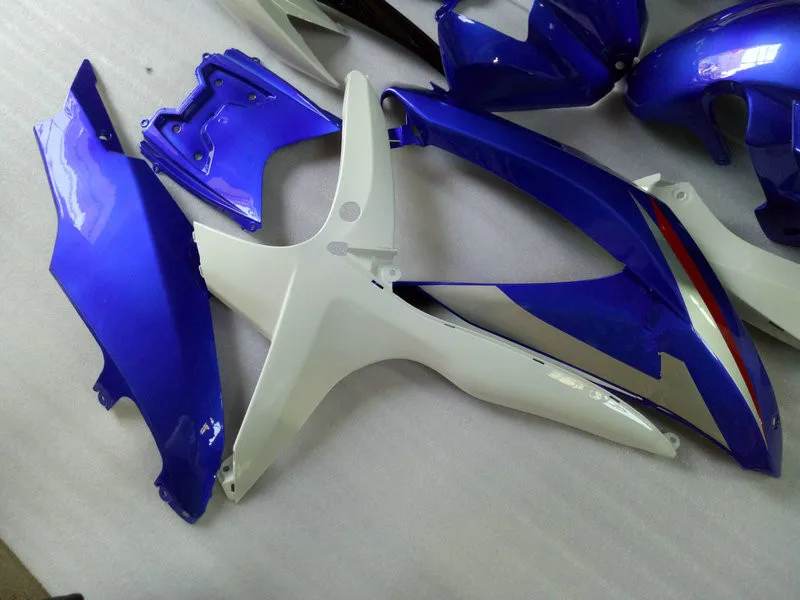 Комплект обтекателей под давлением для GSXR600 750 K8 08 09 GSXR 600 GSXR750 2008 2009 ABS белый синий