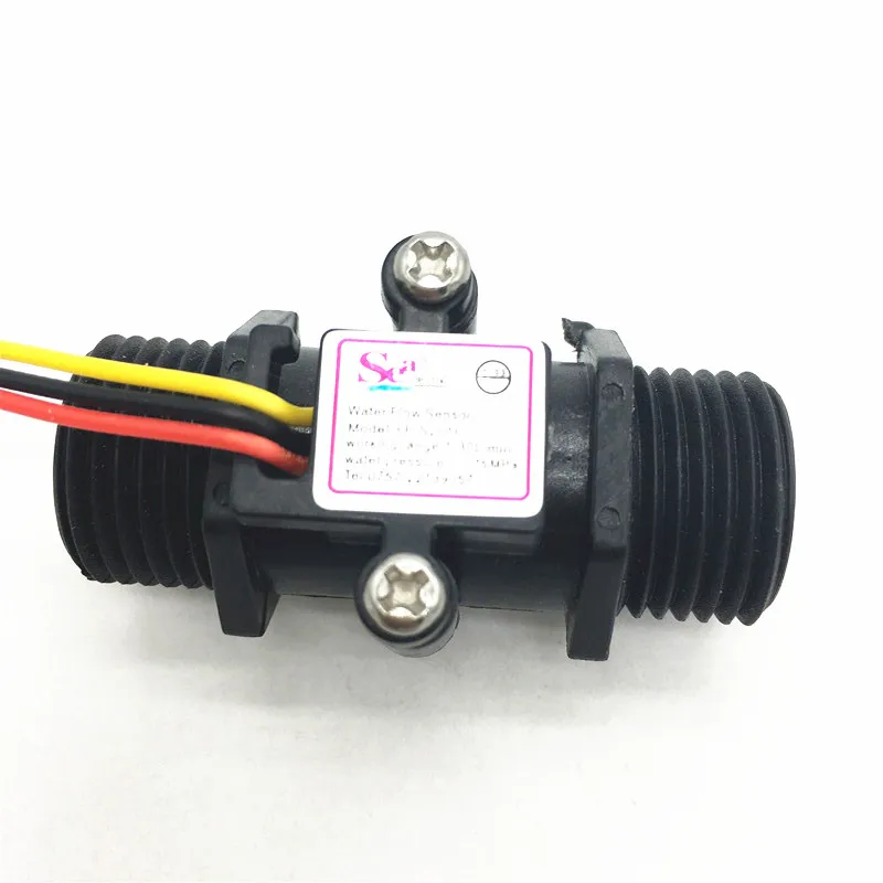 G1/2 ''Пластиковый черный Водонагреватель Датчик расхода Холла прецизионный