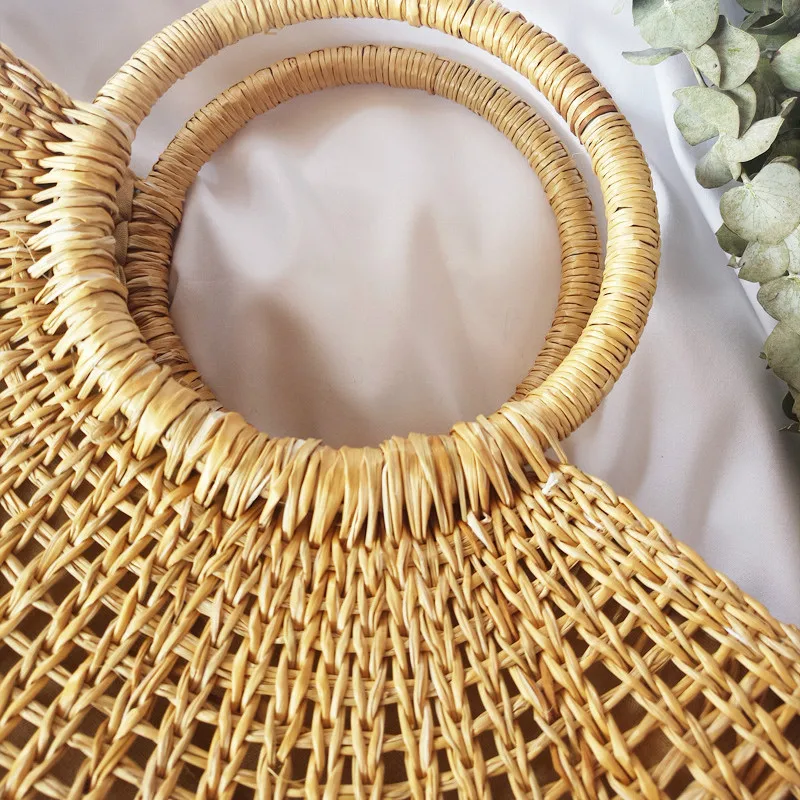 Летняя новая пляжная сумка для женщин модная дизайнерская полукруглая