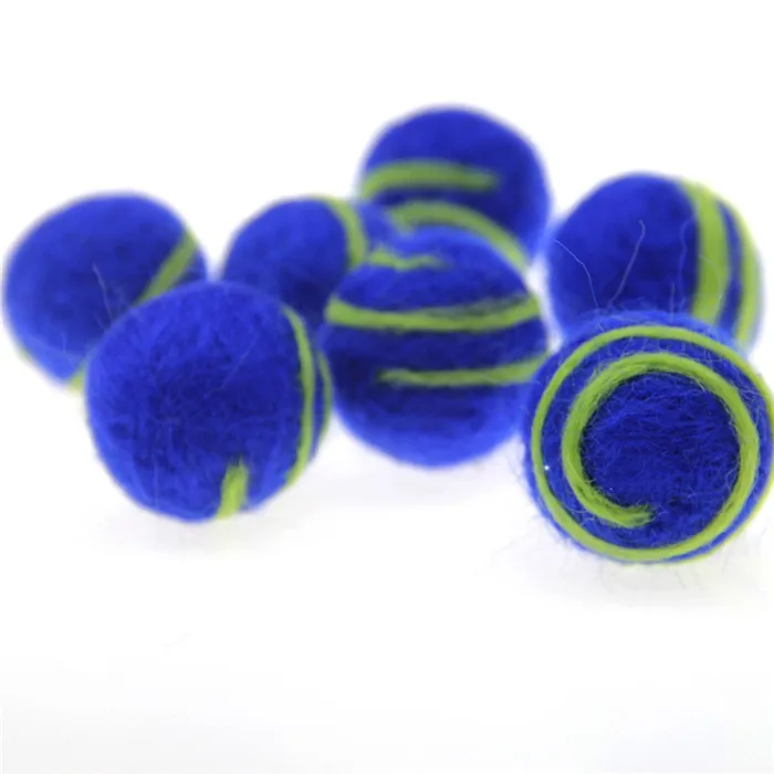 Royal Blue 30 шт. 30 мм Спиральные шарики игольчатые шерстяные шарики пенопластовые намотки вышивка бисером шерсть помпоны аксессуары для бижутерии DIY - Цвет: Royal Blue