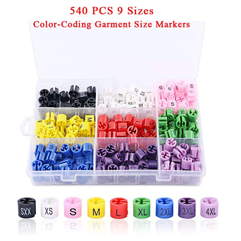 Маркеры для одежды вешалки быстро определяют размер 9 размеров s каждая 60