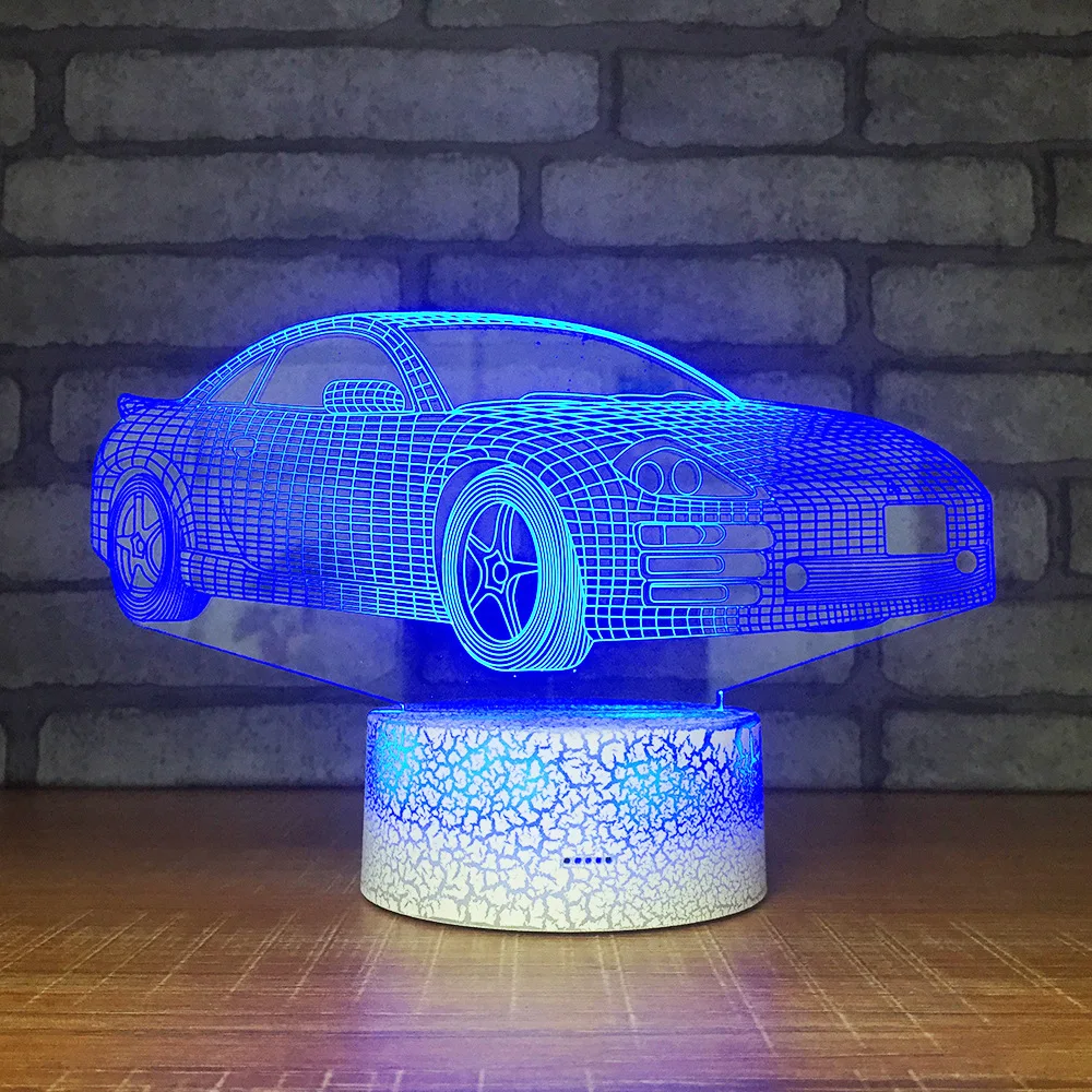 Креативная Автомобильная акриловая 3d настольная лампа светодиодная атмосферная