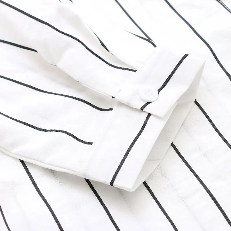 2019 женские блузки в полоску рубашки с длинными рукавами большие размеры 5XL летние