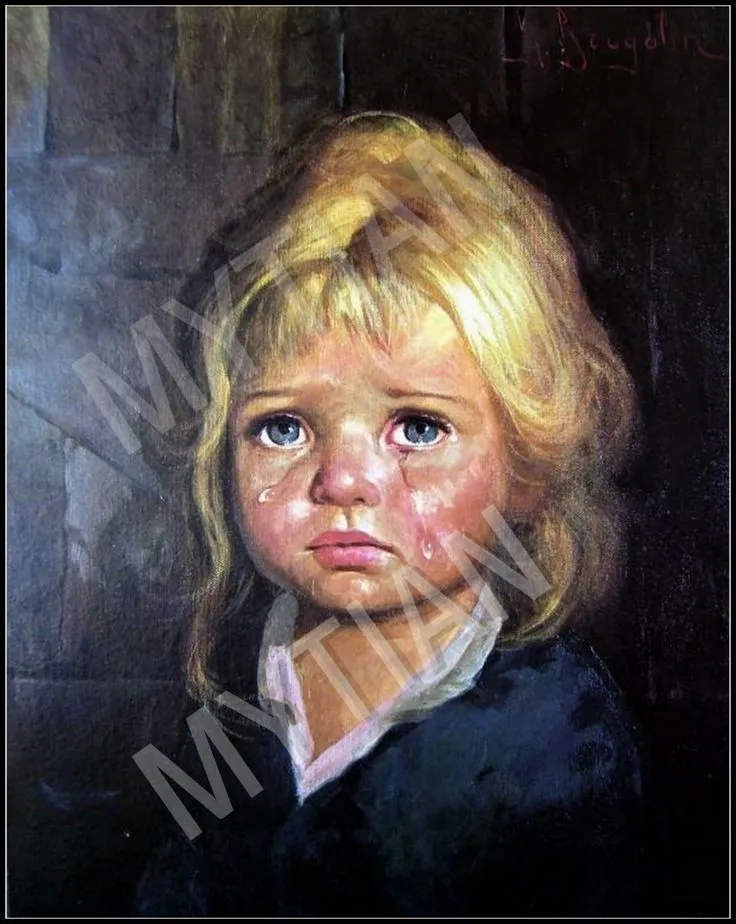 MT07331 Масло плачет маленькая девочка/мальчик wall art вышивка картина полный смолы алмазов 5D DIY картины 3D вышивки крестом комплект мозаичный Декор для дома - Цвет: MT07331
