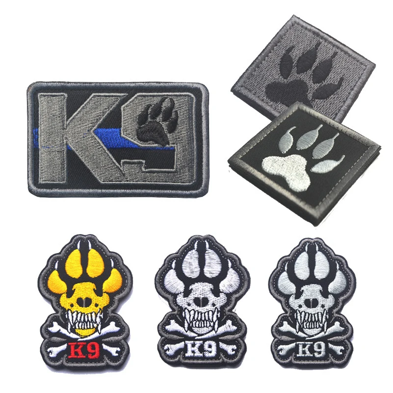 K9 и скрещенных костей тактическая собаками армейский военный знак с застежкой