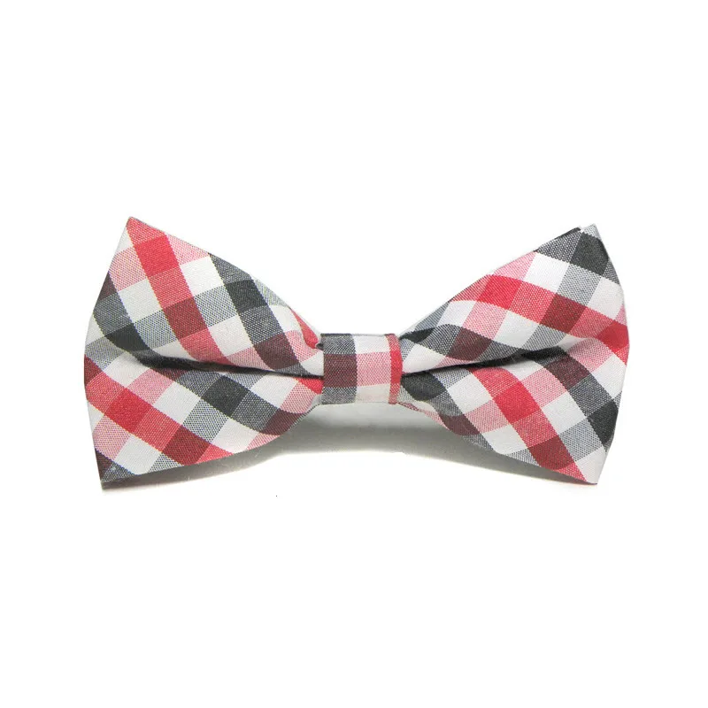 Детские галстуки бабочки в шотландскую клетку хлопковые смокинги с бантиками