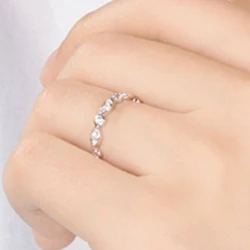 Diamonds BAIHE твердое белое золото 14 K(AU585) около 0.17ct(всего) сертифицированное H/SI круглое ограненное натуральными бриллиантами свадебное модное кольцо - Цвет камня: Diamonds