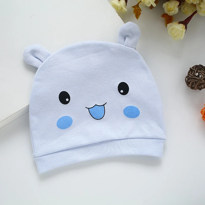 baby hats 15 Детские головные уборы хлопок с принтом детские шапки и кепки для 0-3 месяцев аксессуары для новорожденных - Цвет: baby hats 15