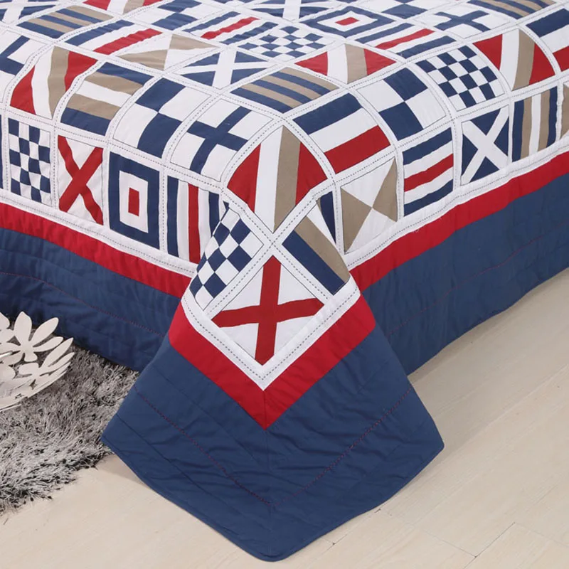 

CHAUSUB Bedspreads For Bed Cotton Quilt Set 3PC/4Pcs Quilts Quilted Duvet Cover Blue Bed Cover Pillowcase King Coverlet Bedding