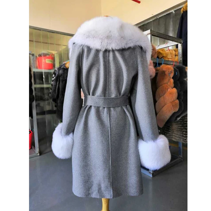 CKMORLS новое шерстяное пальто для женщин парки из натурального меха зимняя одежда с