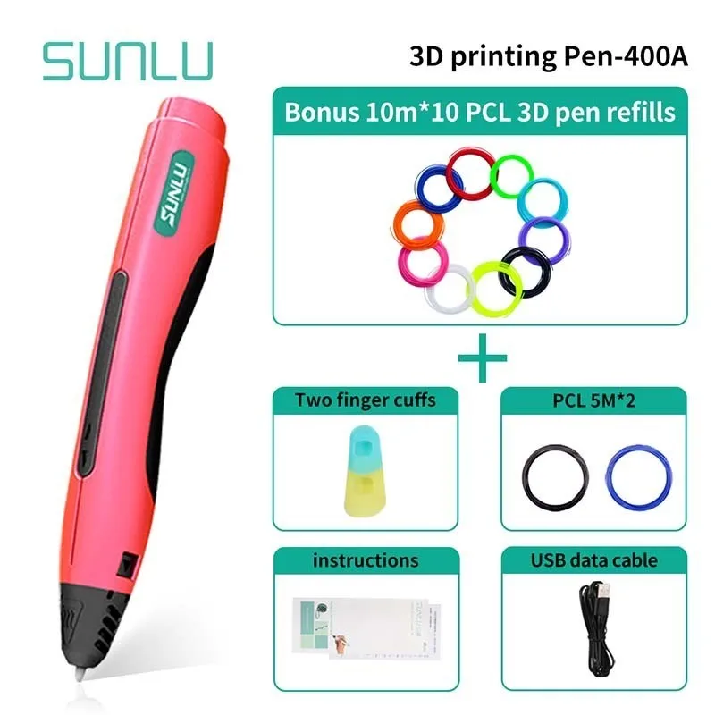 SUNLU 3D scible ручка для детей Рождественский подарок для детей и взрослых низкая температура PCL 3D ручки