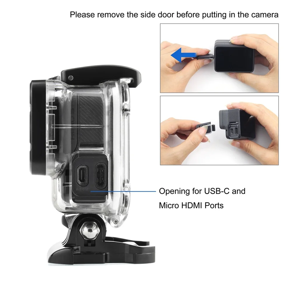 Защитный чехол SOONSUN с разъемом на боку каркасный корпус для GoPro Hero 5 6 7 Black
