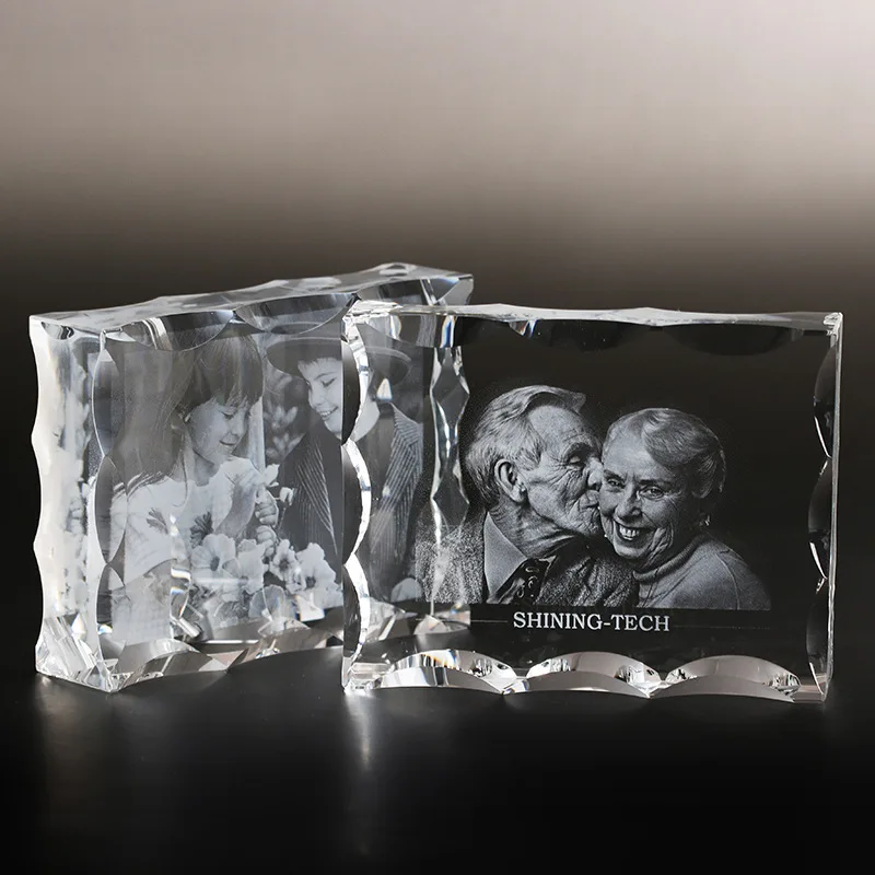 

Customized Crystal Photo Frame, 3D Laser Engraved Picture Frames, DIY Wedding, Family Photo Album, Anniversary Souvenir Gifts