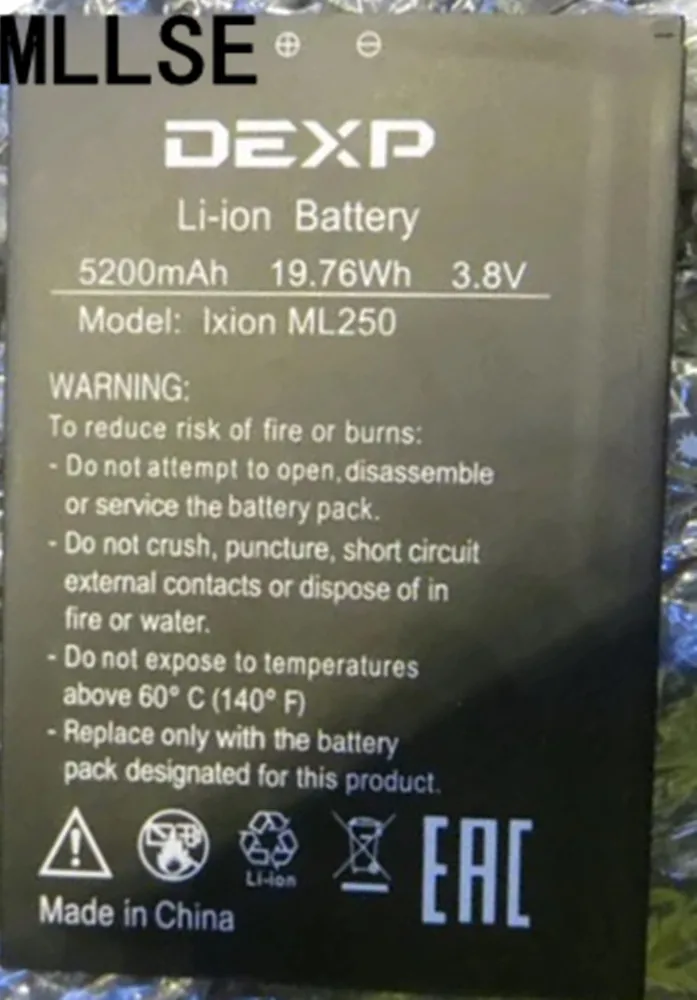 MLLSE 5200mAh IXION ML250 Аккумулятор для DEXP AMPER M 16GB мобильный телефон аккумулятор|mobile phone