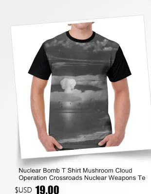 Nuclear Bomb T Shirt Nuclear Explosion T-Shirt Short-Sleeve Plus size Graphic Tee Shirt Print Man Classic 100 Polyester Fun Tshirt